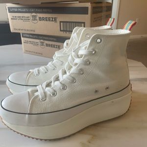 All white high top madden converse look alike